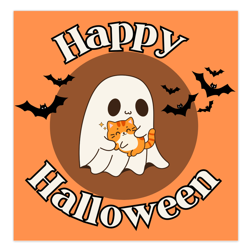 Happy Halloween Kawaii Ghosty Card