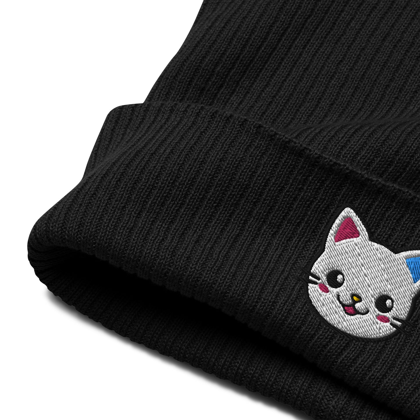 Organic Ribbed Beanie Meow Market Logo