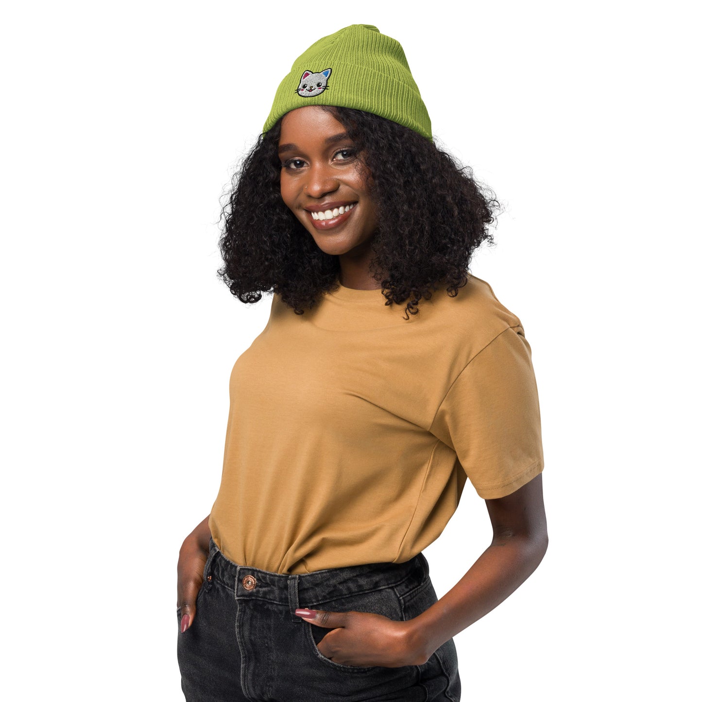 Organic Ribbed Beanie Meow Market Logo