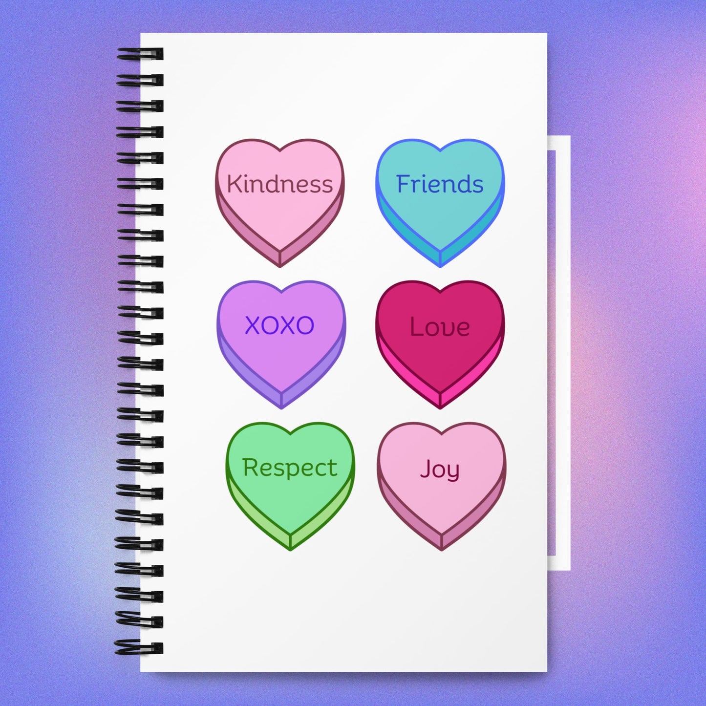 Spiral Candy Hearts Notebook