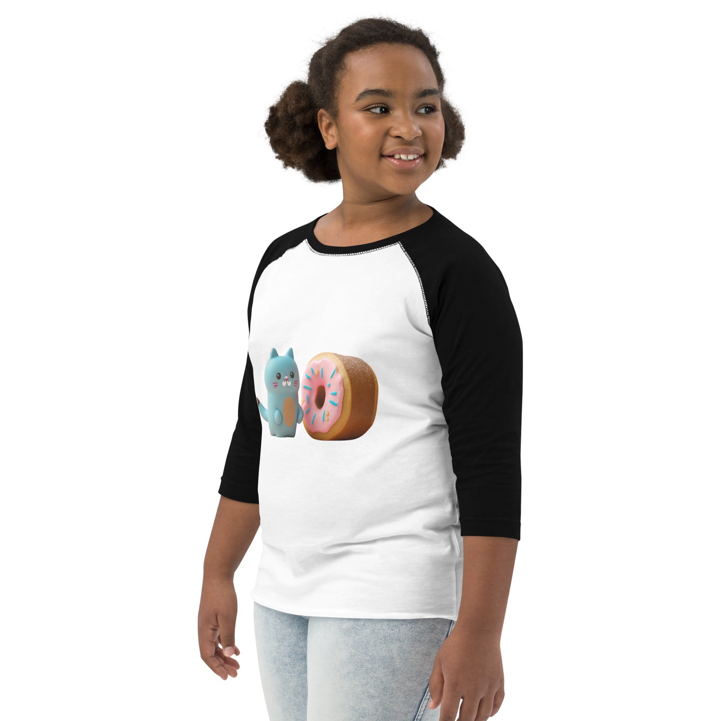 Youth Cat Donut Baseball Shirt