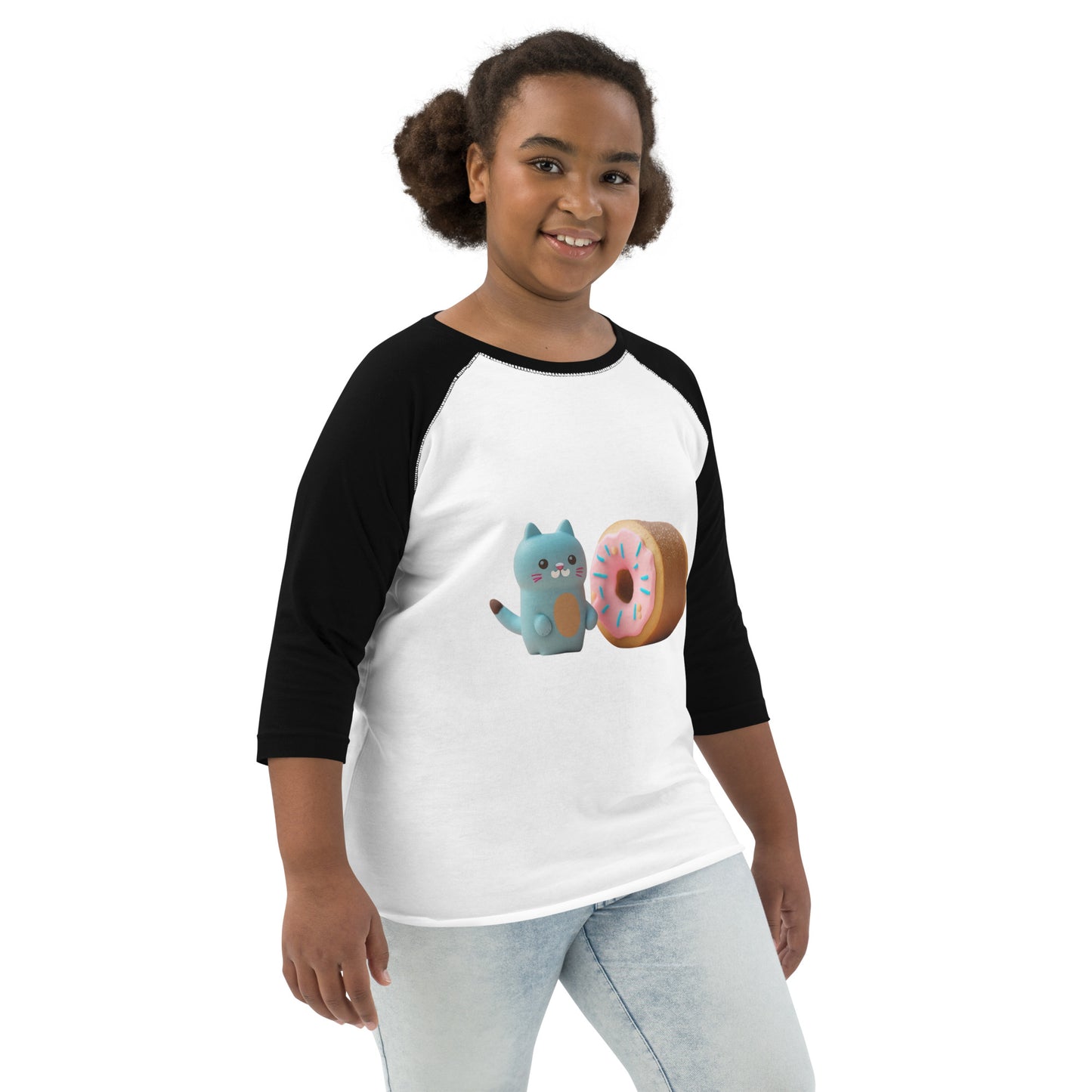 Youth Cat Donut Baseball Shirt